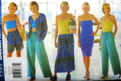 5595 BUTTERICK JACKET, STRAPLESS DRESS, TUBE TOP, BOTTOMS PATTERN 6-22 3 SZS